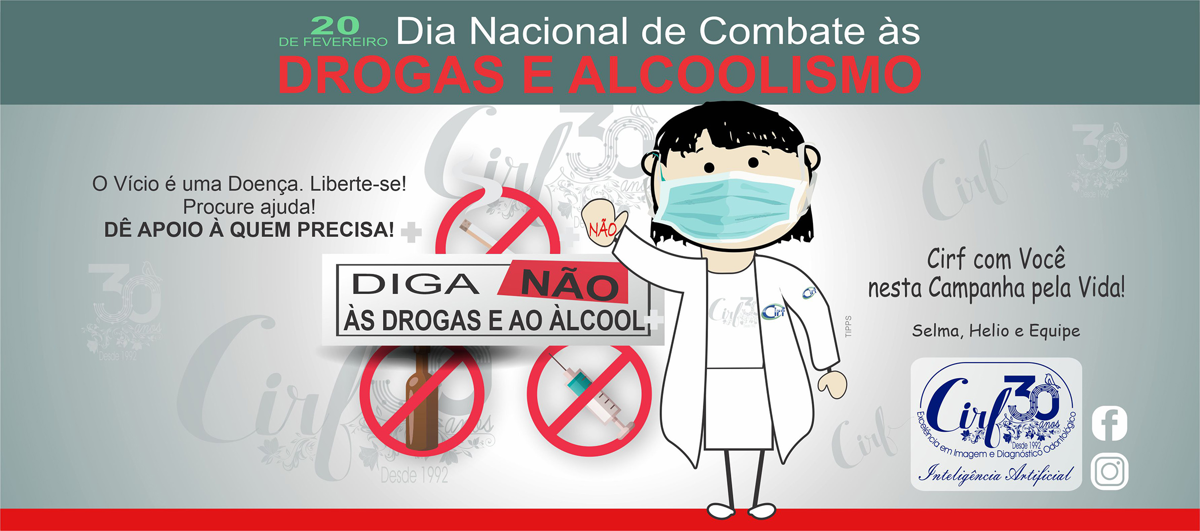 Cartão Dia Nacional no Combate Droga e Alcoolismo-CIRF
